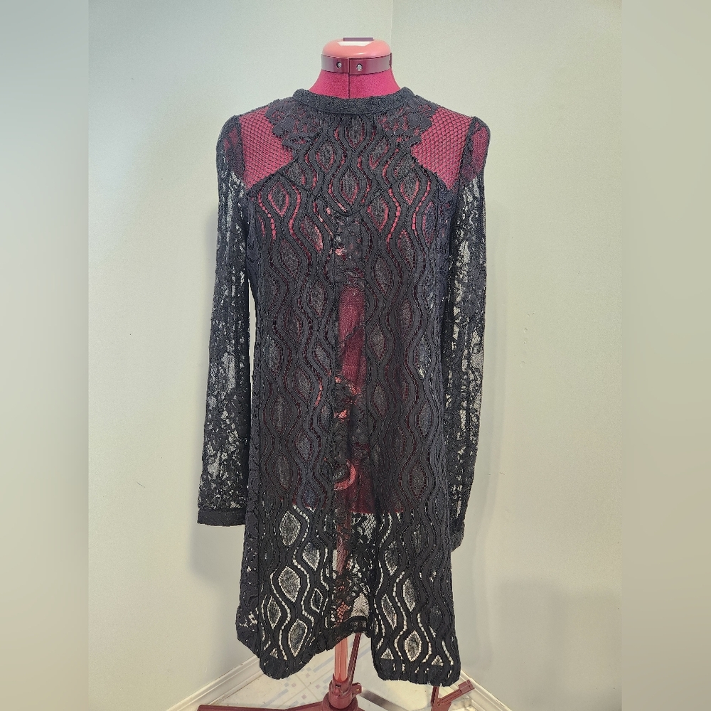 Maje Lace Sheer Dress